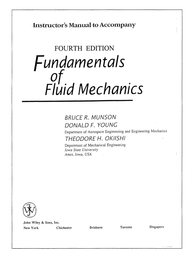 Fluid Mechanics 3rd Edition Solution Manual